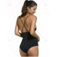 Stylish Spaghetti Straps Black Cut Out Women s Swimwear555397