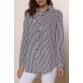 Chic Shirt Collar Long Sleeve Striped Women s Shirt306058