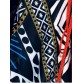 Ethnic Style Women s Plunging Neck Multicolor Print Tassel Tie Wrap Blouse618716