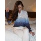 Stylish V-Neck Long Sleeve Gradient Color Blouse For Women274522