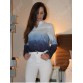 Stylish V-Neck Long Sleeve Gradient Color Blouse For Women274522