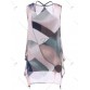 Tank Top and Colorful Print Asymmetrical Blouse