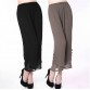 fashion New middle-aged women's summer pants chiffon pants wide leg pants loose capris